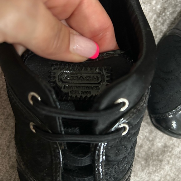 COACH Black slip on sneakers size 7 - Picture 4 of 7